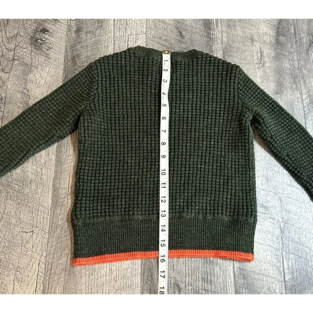 Baby Gap Sweater Boys 4-5 Green Waffle Knit‎ Crew Neck Pullover Winter Thick Top
